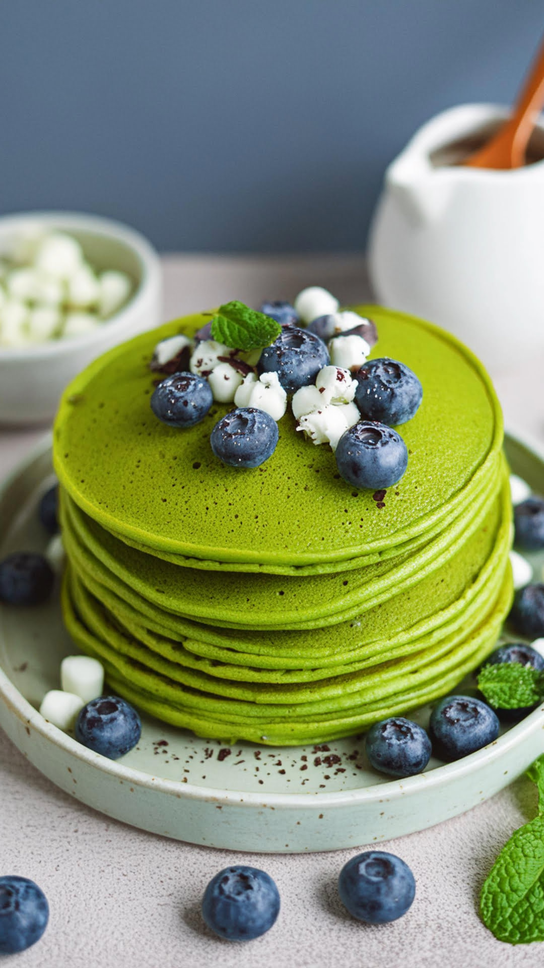 Matcha Green Tea Pancakes Recipe Veggie Vibes Vines